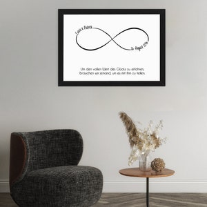 Personalized infinity picture with frame and your name date dedication for Valentine's Day, wedding anniversary, wedding gift, love image 8