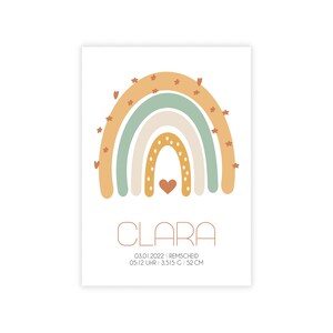 Personalisiertes Babyposter “Regenbogen” in natur Geburt Schwangerschaft Baby Geburtsdaten Taufe Kinderzimmer Deko Babyzimmer Babygeschenk