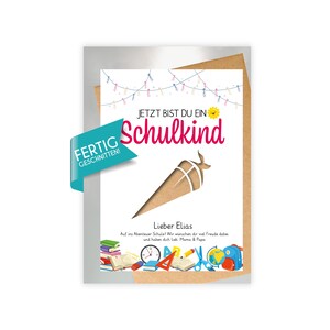 cadeau d'argent personnalisé "Écolier" SAC D'ÉCOLE en rose affiche du premier jour d'école rentrée scolaire - déjà terminé TERRAIN