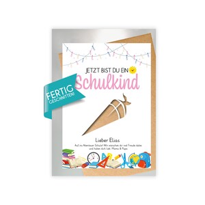 cadeau d'argent personnalisé "Écolier" SAC D'ÉCOLE en rose affiche du premier jour d'école rentrée scolaire - déjà terminé TERRAIN