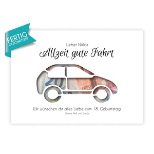 gepersonaliseerd geldgeschenk "rijbewijs" AUTO geslaagd voor examen gefeliciteerd gefeliciteerd geslaagd voor rijschool - al afgerond PLOT