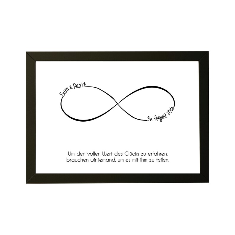 Personalized infinity picture with frame and your name date dedication for Valentine's Day, wedding anniversary, wedding gift, love image 7