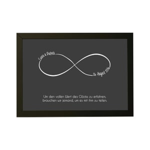 Personalized infinity picture with frame and your name date dedication for Valentine's Day, wedding anniversary, wedding gift, love image 4