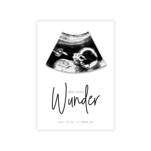 Personalisiertes Bild "Baby Ultraschall" Geschenk zur Geburt Gastgeschenk Tochter Sohn Enkel Schwanger Babyshowerparty Schwangerschaft