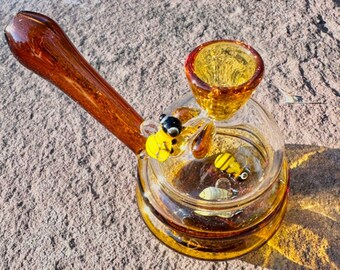 Honey Jar shape hand pipe with Bees