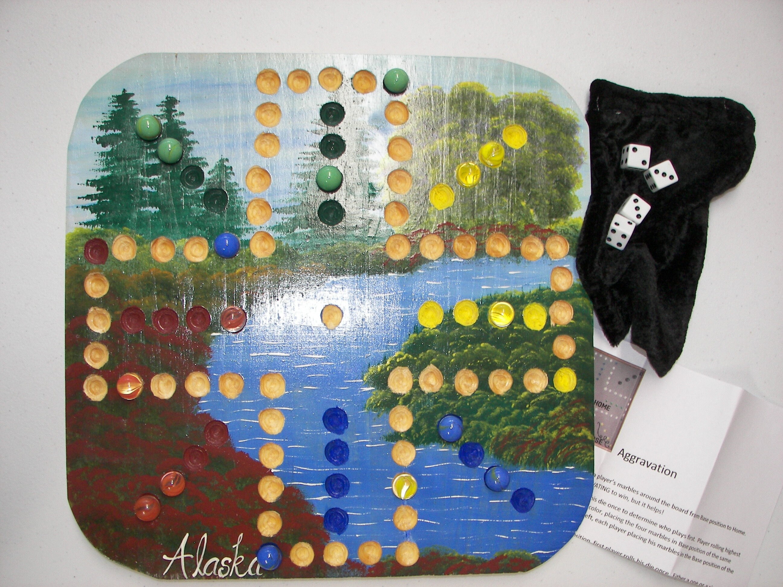Alaskan landscape Aggravation Game Boards Comes complete with 4 dice