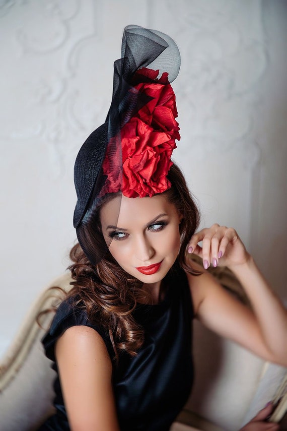 red and black hats for wedding