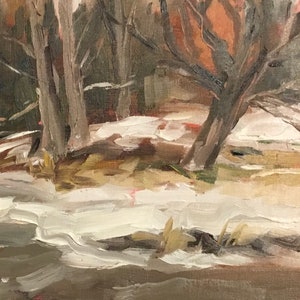 Original Oil Painting: Winter Credit River, Glen Williams, Ontario image 7