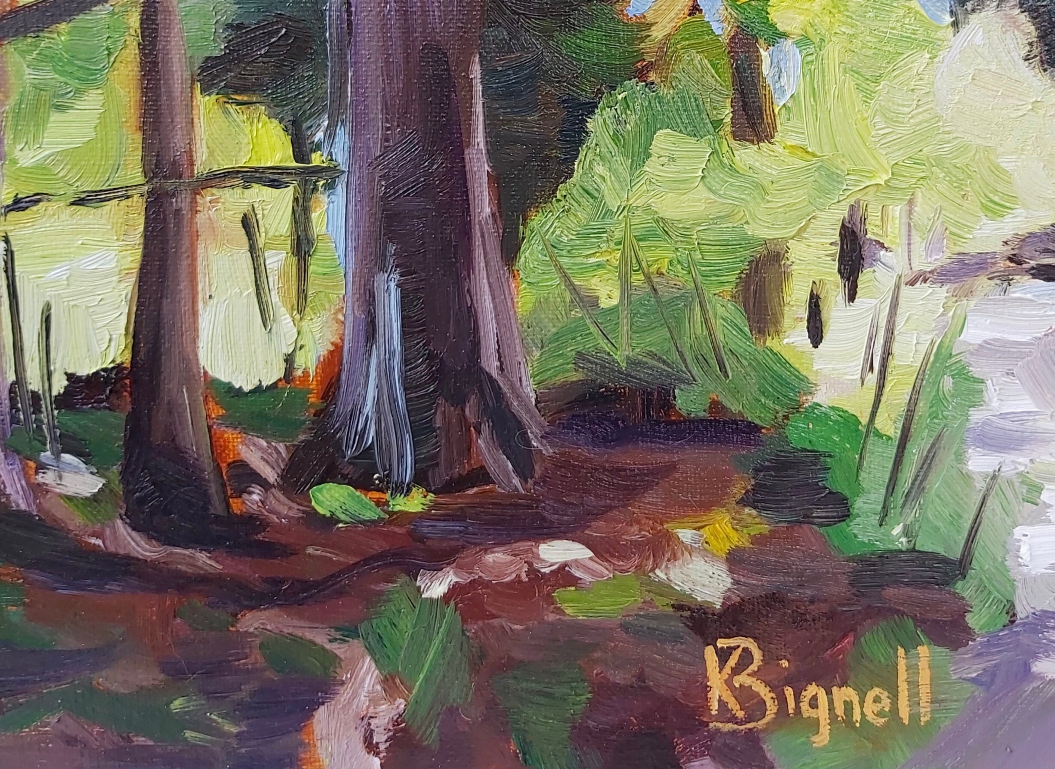 Original Oil Painting “in the Woods”. Trees, Forest, Light, Framed or ...