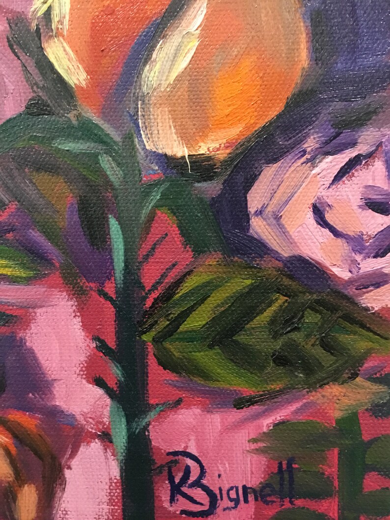 Original oil painting, florals, abstract, colourful, flowers Bild 2