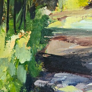 Original Oil Painting on cradled board, not a print. Autumn scene, Centenial Park Trail image 10