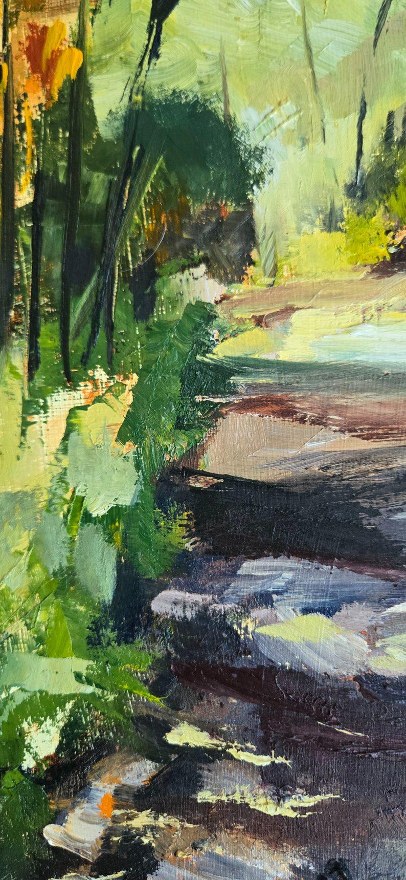 Original Oil Painting on cradled board, not a print. Autumn scene, Centenial Park Trail image 10