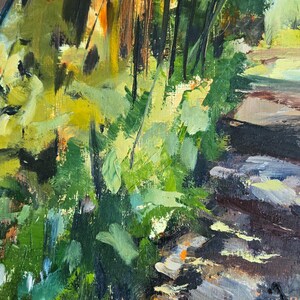Original Oil Painting on cradled board, not a print. Autumn scene, Centenial Park Trail image 7