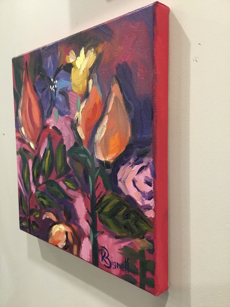 Original oil painting, florals, abstract, colourful, flowers Bild 8