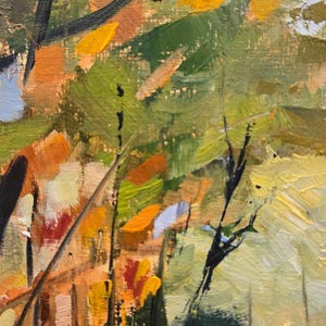 Original Oil Painting on cradled board, not a print. Autumn scene, Centenial Park Trail image 4