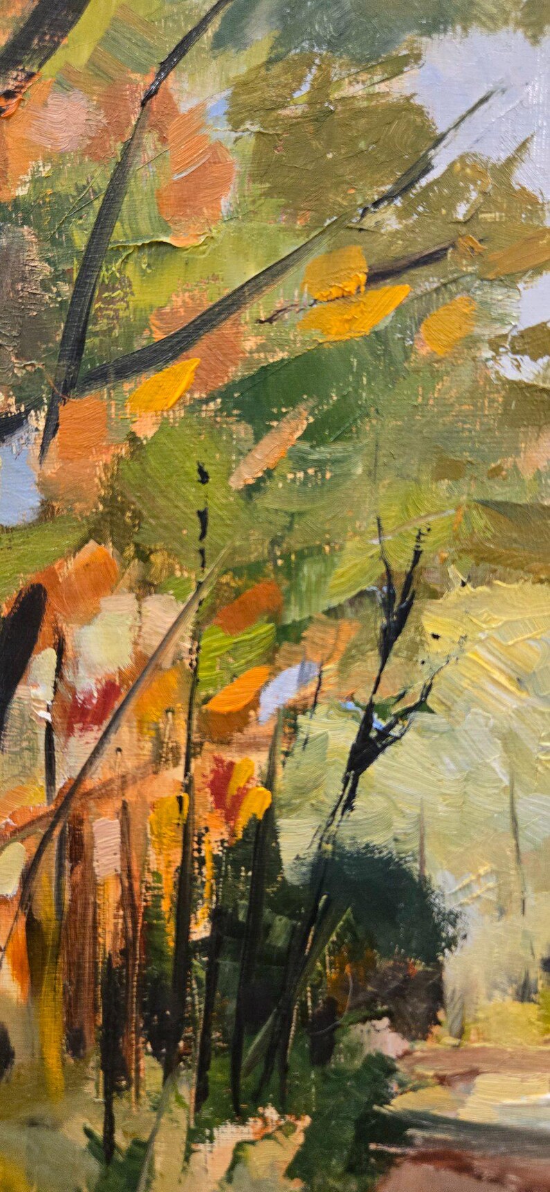 Original Oil Painting on cradled board, not a print. Autumn scene, Centenial Park Trail image 4