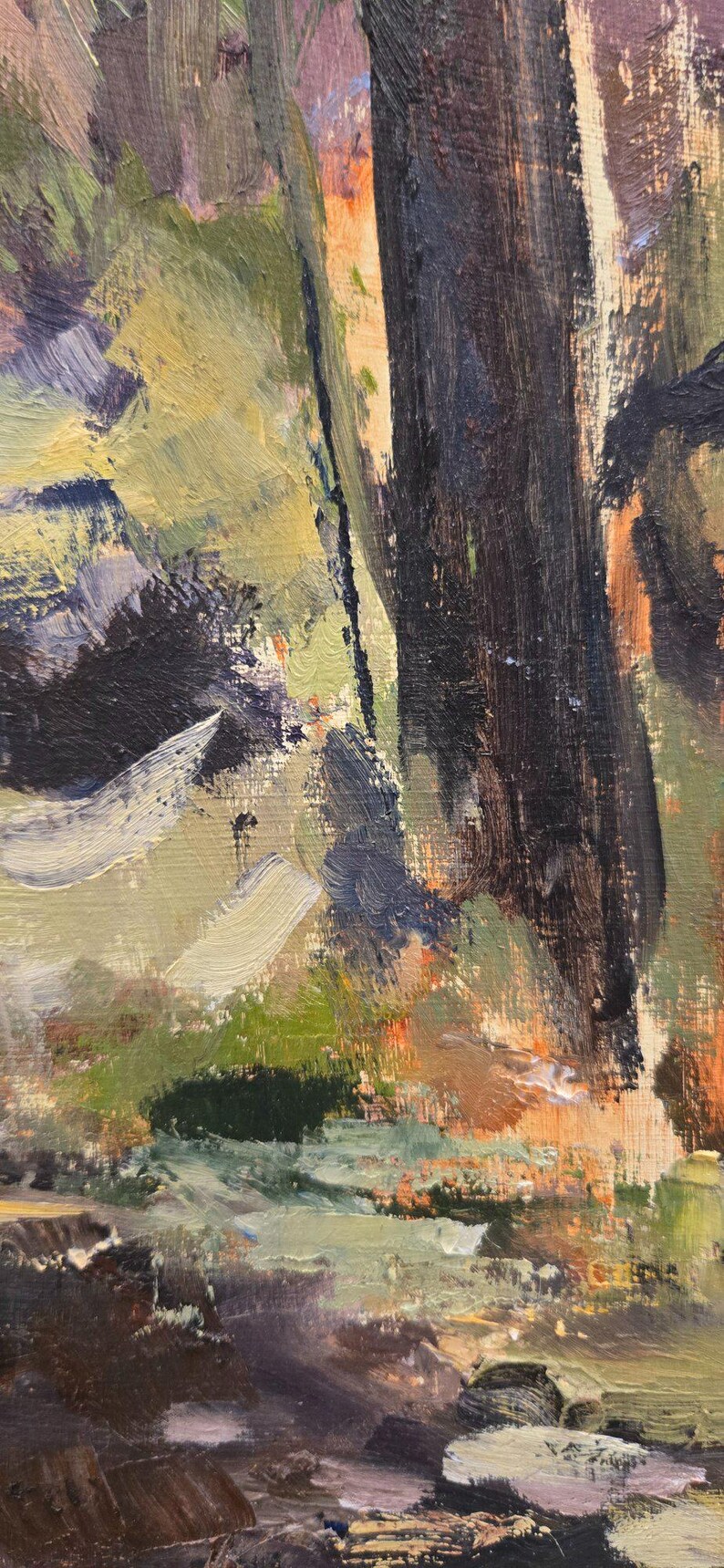 Original Oil Painting on cradled board, not a print. Autumn scene, Centenial Park Trail image 6
