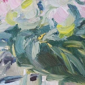 Original Oil Painting: Fall Floral Bouquet in Vase image 5