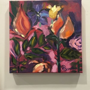 Original oil painting, florals, abstract, colourful, flowers Bild 9