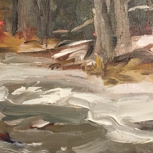 Original Oil Painting: Winter Credit River, Glen Williams, Ontario image 3