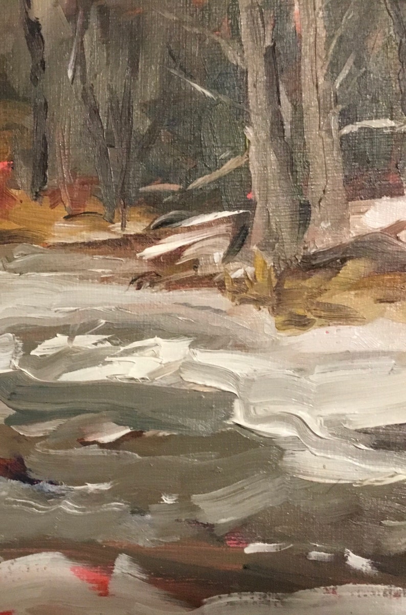 Original Oil Painting: Winter Credit River, Glen Williams, Ontario image 3