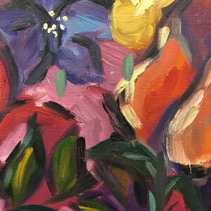 Original oil painting, florals, abstract, colourful, flowers Bild 3
