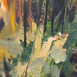 Original Oil Painting on cradled board, not a print. Autumn scene, Centenial Park Trail image 5