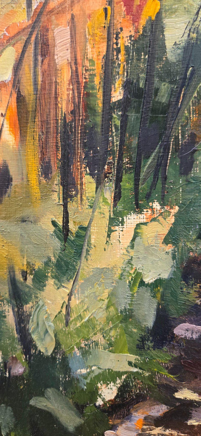 Original Oil Painting on cradled board, not a print. Autumn scene, Centenial Park Trail image 5