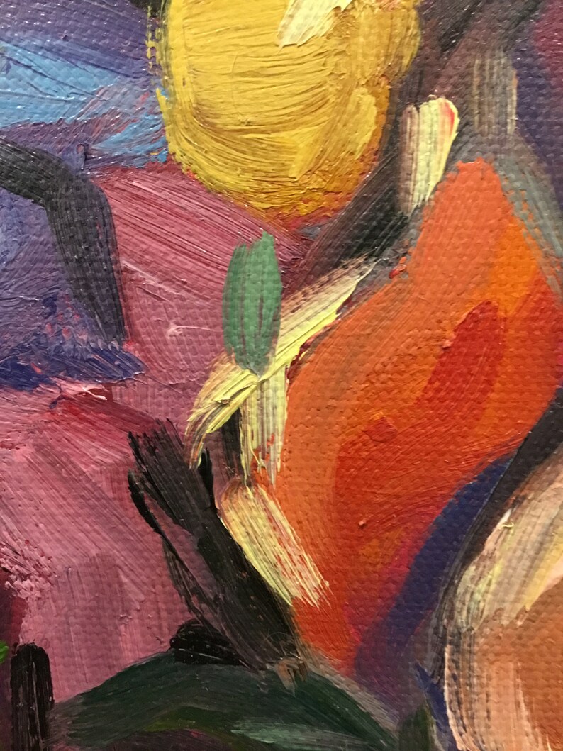 Original oil painting, florals, abstract, colourful, flowers Bild 6