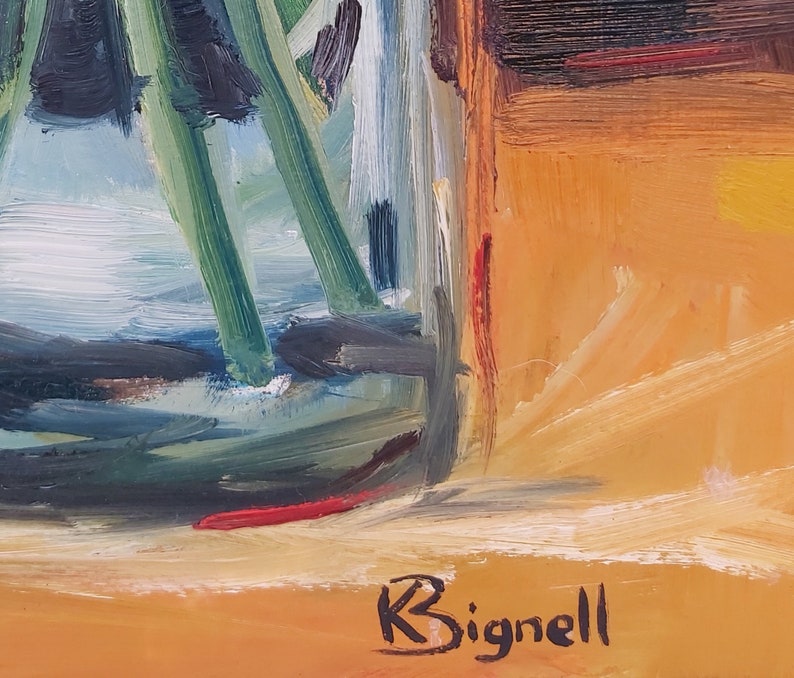Original Oil Painting: Fall Floral Bouquet in Vase image 4