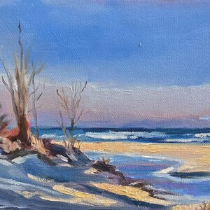 Original Oil Painting, Sandbanks, Provincial Park, Ontario, beach, "Balance of shadows and light" image 4