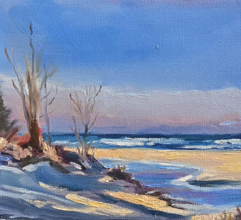 Original Oil Painting, Sandbanks, Provincial Park, Ontario, beach, "Balance of shadows and light" image 4