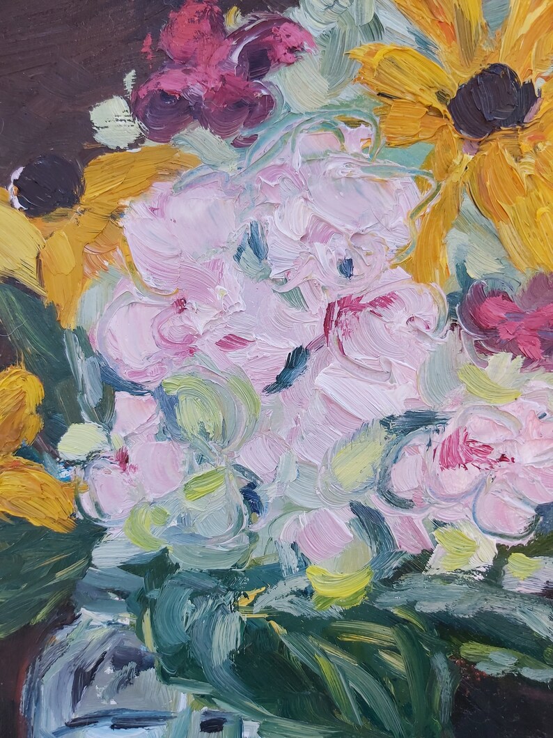 Original Oil Painting: Fall Floral Bouquet in Vase image 2