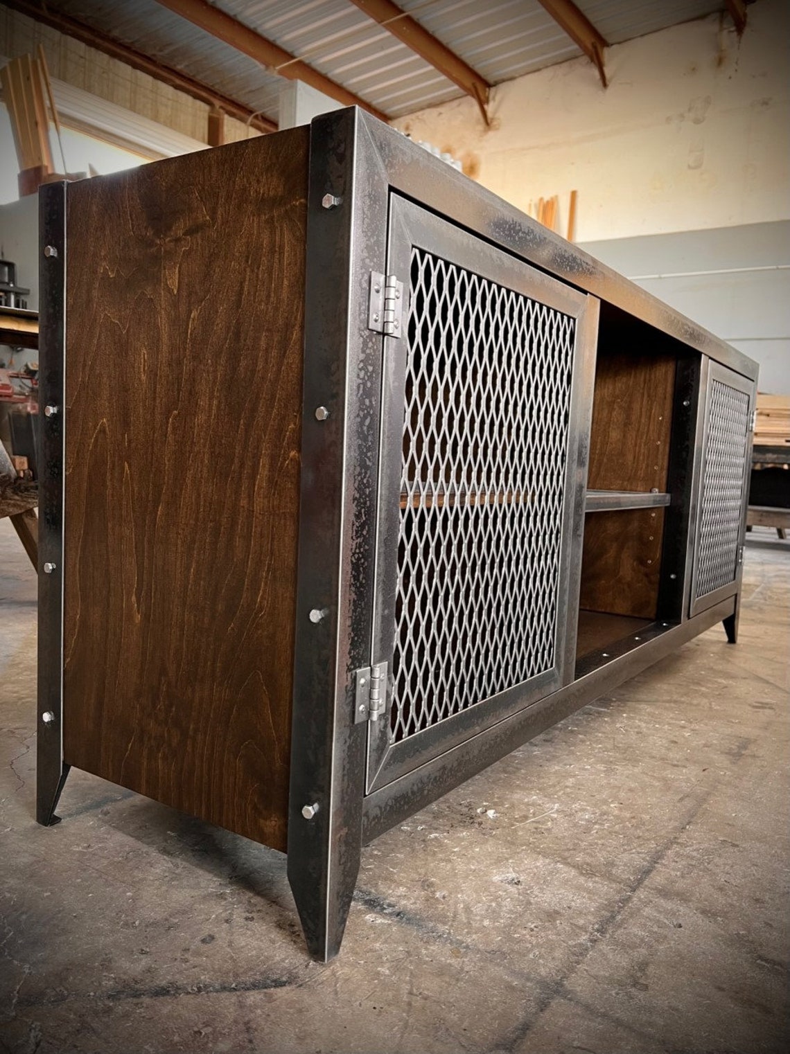 Liquor Side Board Back Bar Display Industrial Console