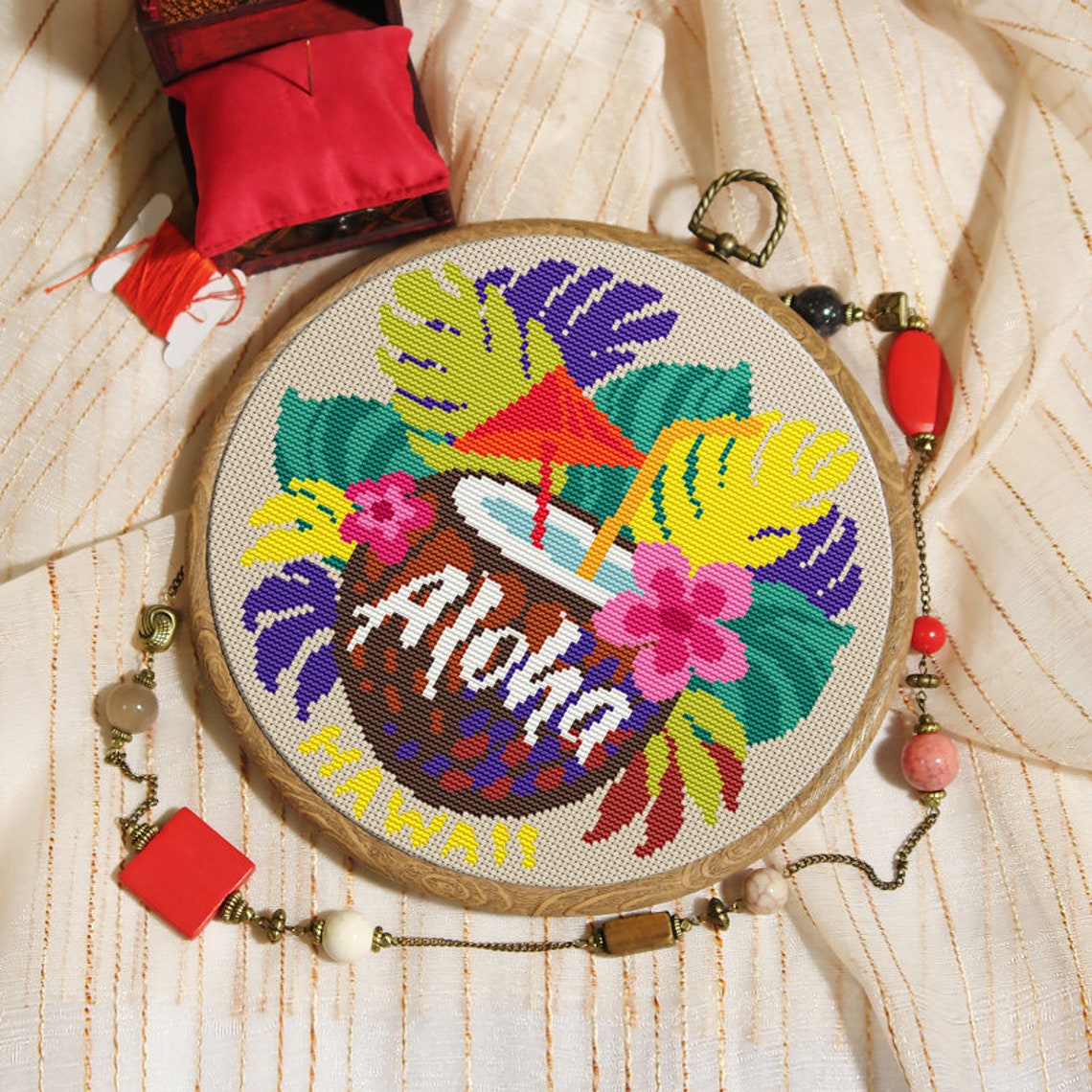 Modern Cross Stitch Pattern. Hawaii Cross Stitch Pattern. Etsy