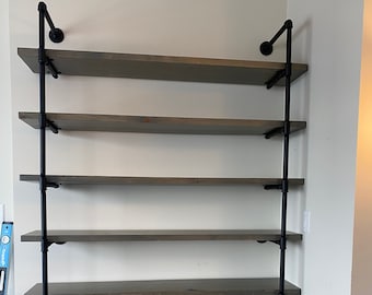 Item # 708, 3/4" Supports,   Set of two Industrial pipe shelving supports for 6 shelf unit