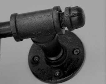 Item # 56, Industrial 3/4" DRAPERY TEE Style Rod, Steampunk, Industrial Curtain Rod