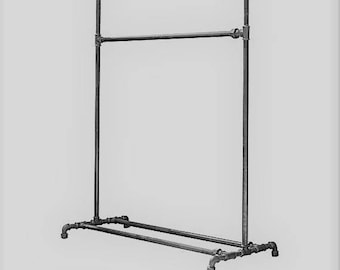 Item #232, 3/4" HEAVY DUTY Retail Display Rack, Industrial 3/4" Steel Pipe Clothes Rail, Shoe Storage, Pipe Wardrobe
