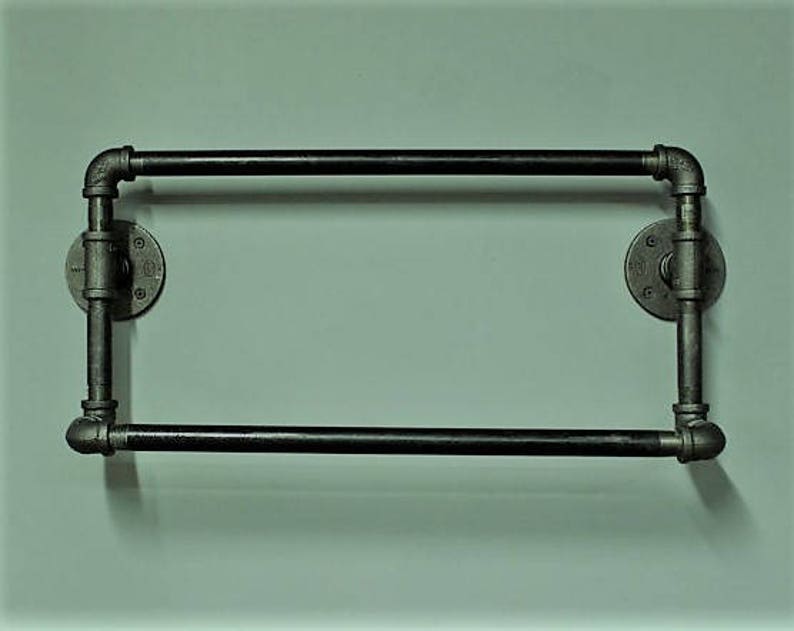 Item 187 1/2 Industrial Pipe Double Towel Bar Towel Etsy