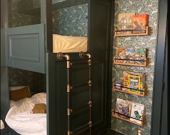 Item #714-17, Two-tone 3/4" Bunk bed ladder, Industrial steel pipe