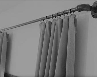 Item # 271,  3/4"  Industrial, Steampunk Pipe Curtain Rod, Drapery hardware, Drapery Rod,