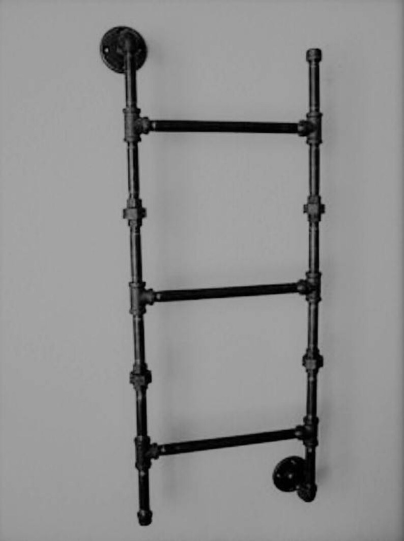 Item 57 Black Pipe Towel Rack Triple Towel Rack Handmade Etsy