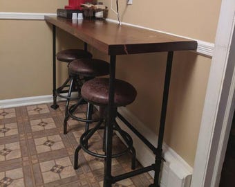 Item #207, 3/4" BREAKFAST NOOK TABLE, Counter Height Table, Hallway Table, Wood Table, Pipe Table