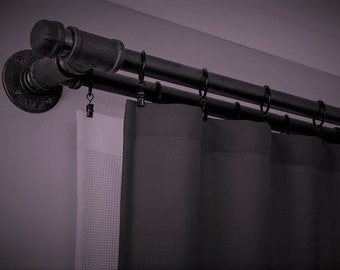 Item # 269,  3/4"  DOUBLE Drapery Rod, Industrial, Steampunk Pipe Curtain Rod, Drapery hardware, Drapery