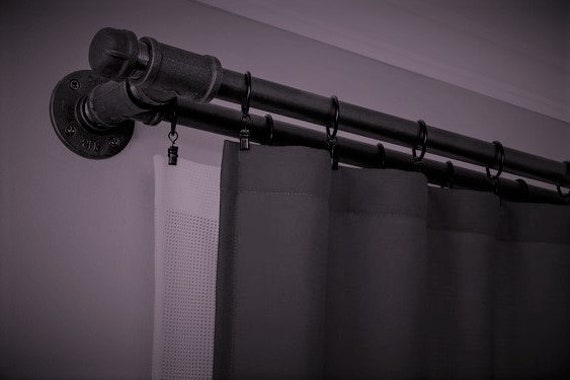 Item 269 3 4 Double Drapery Rod Industrial Etsy