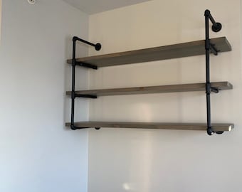 Item # 344, 3/4" Supports,  Set of two Industrial pipe shelving supports for 3 shelf unit