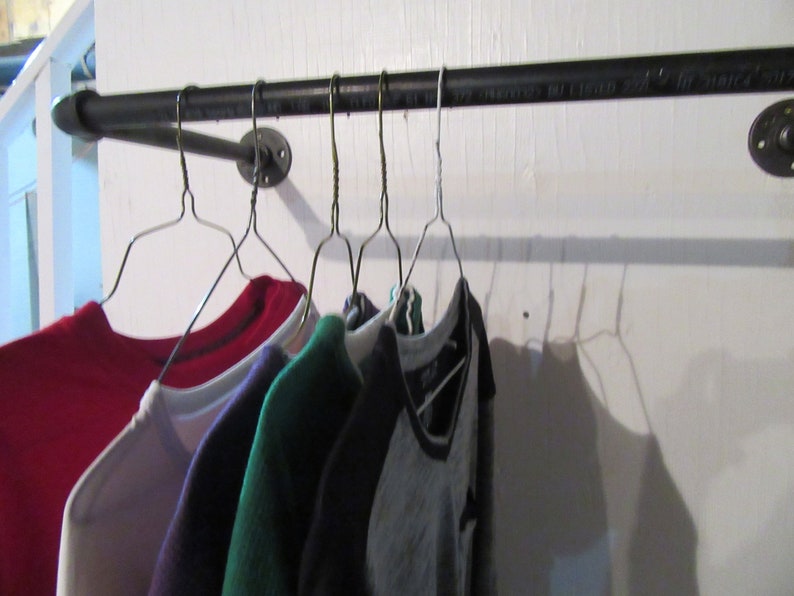 Item 229 1 U Bar Super Heavy Duty Retail Display Rack Wall Mount Clothes Industrial Rail Garment Commercial