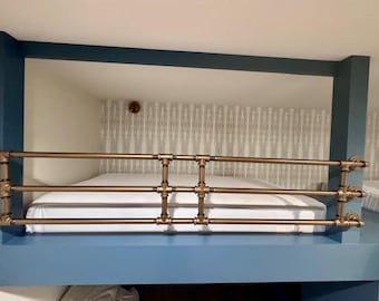 Item # 531, GUARDRAIL,Face mount, Post to Post Bunk bed Guardrail, 3/4" (O.D. is 1.05") Industrial steel pipe with 3 horizontal bars