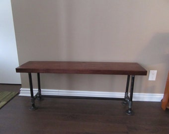 Item #263, LOVE BENCH, Foyermaster, 3/4" pipe frame Bench,Mud-room bench,Restaurant Decor,Pipe Decor, Industrial Furniture,Restaurant Bench.