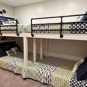 Item # 716, 3/4&quot; (O.D. is 1.05&quot;) Industrial steel pipe Bunk bed Guardrail with 3 horizontal bars